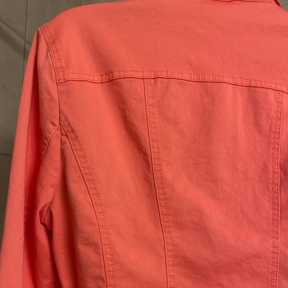 EUC Dressbarn coral denim-style jacket, size Medium - Picture 7 of 8